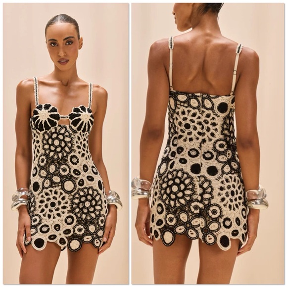 EUC PatBO Coral Crochet Mini Dress $895 - Picture 3 of 10